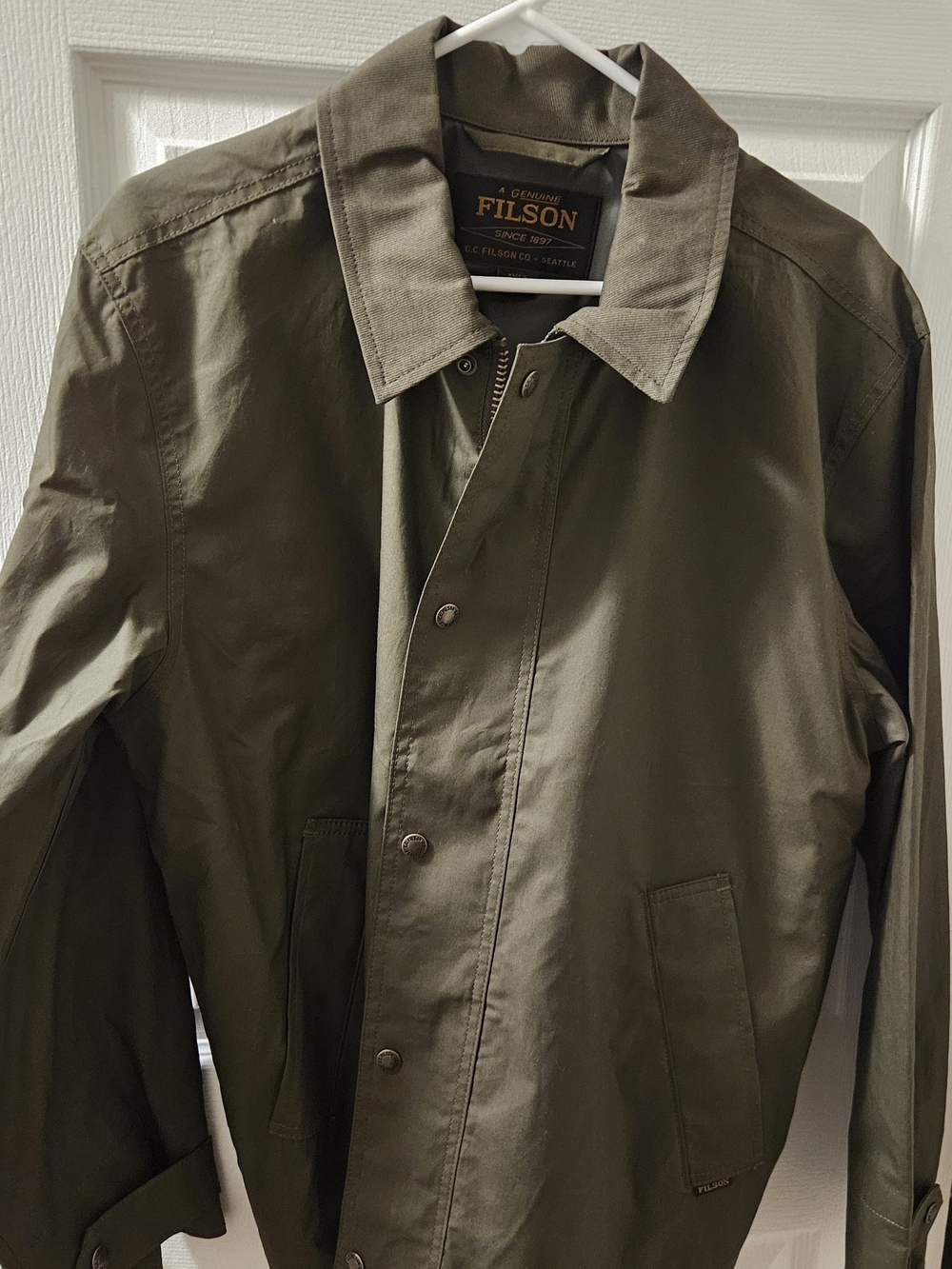 Filson Dry Waxed Short Field Jacket Medium Burnt Olive